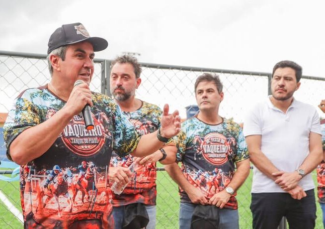 Ciro inaugura campo society, visita refeitório escolar e autoriza construção do Mirante do Talhado em Tanque do Piauí