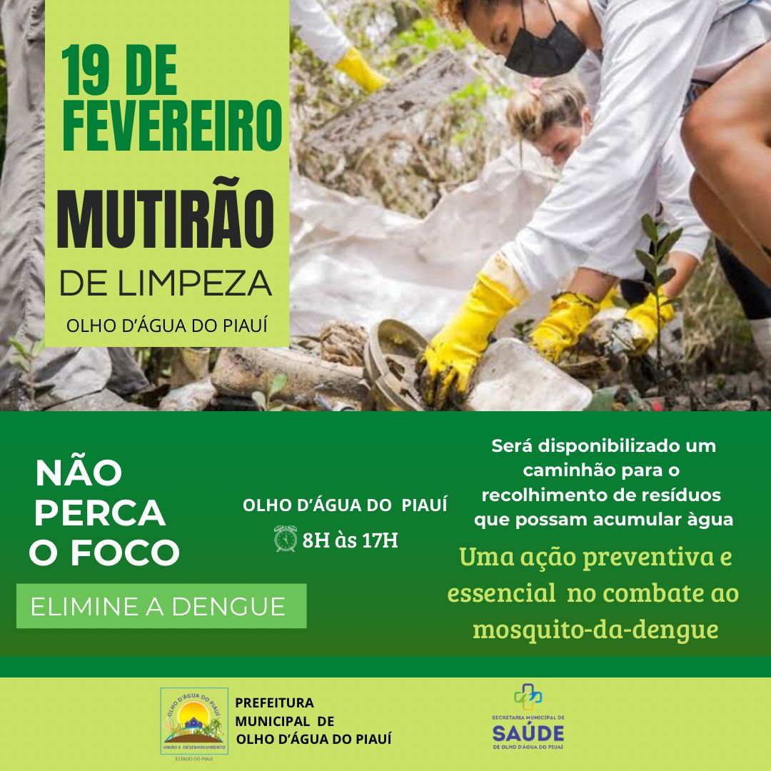 Convite| Secretária de saúde Dira convida toda população olhodaguense para a Campanha de Combate ao Aedes Aegypti