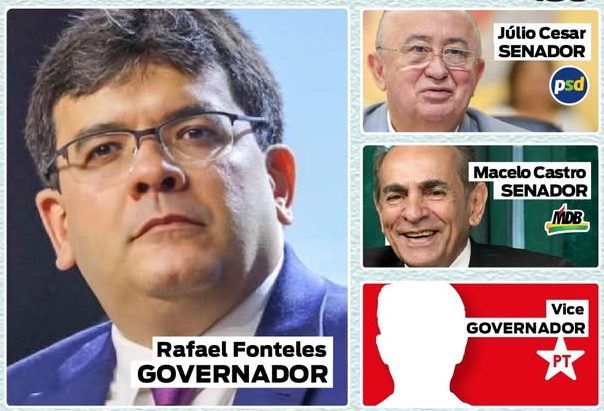 ELEICOES 2026: PT indicará vice de Rafael Fonteles e Júlio César (PSD) disputará vaga no Senado