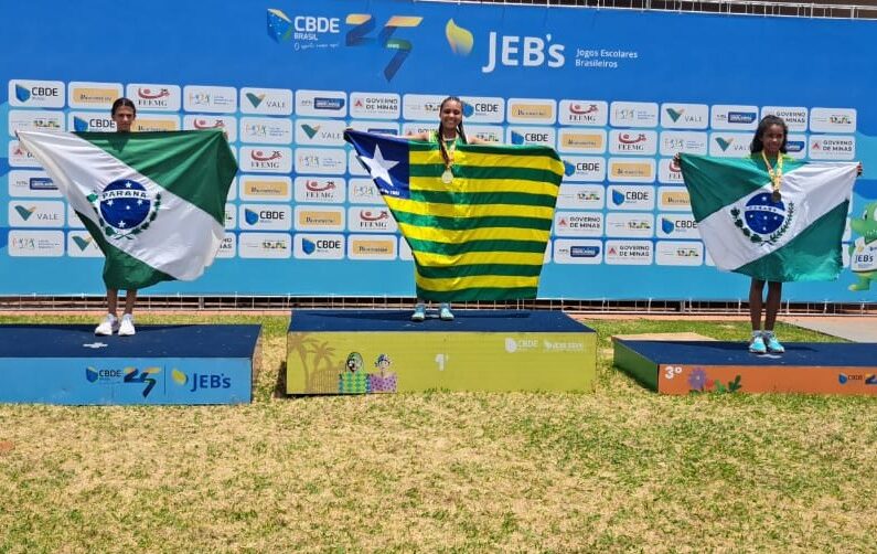 Piauiense Yasmin Cruz conquista ouro na prova dos 80 metros e se torna a melhor do Brasil nos Jogos Escolares