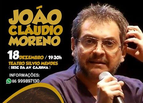 João Cláudio Moreno subirá ao palco com show inédito em Teresina, Imperdível!