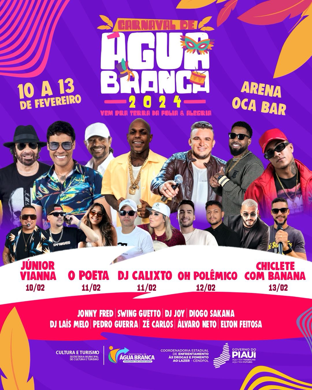 Prefeitura de Água Branca divulga programação completa do Carnaval 2024 – Prefeitura Municipal de Água Branca – PI