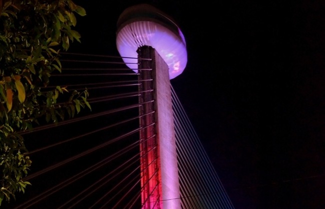 Ponte Estaiada ficará na cor roxa em alusão à campanha de alerta sobre doenças crônicas