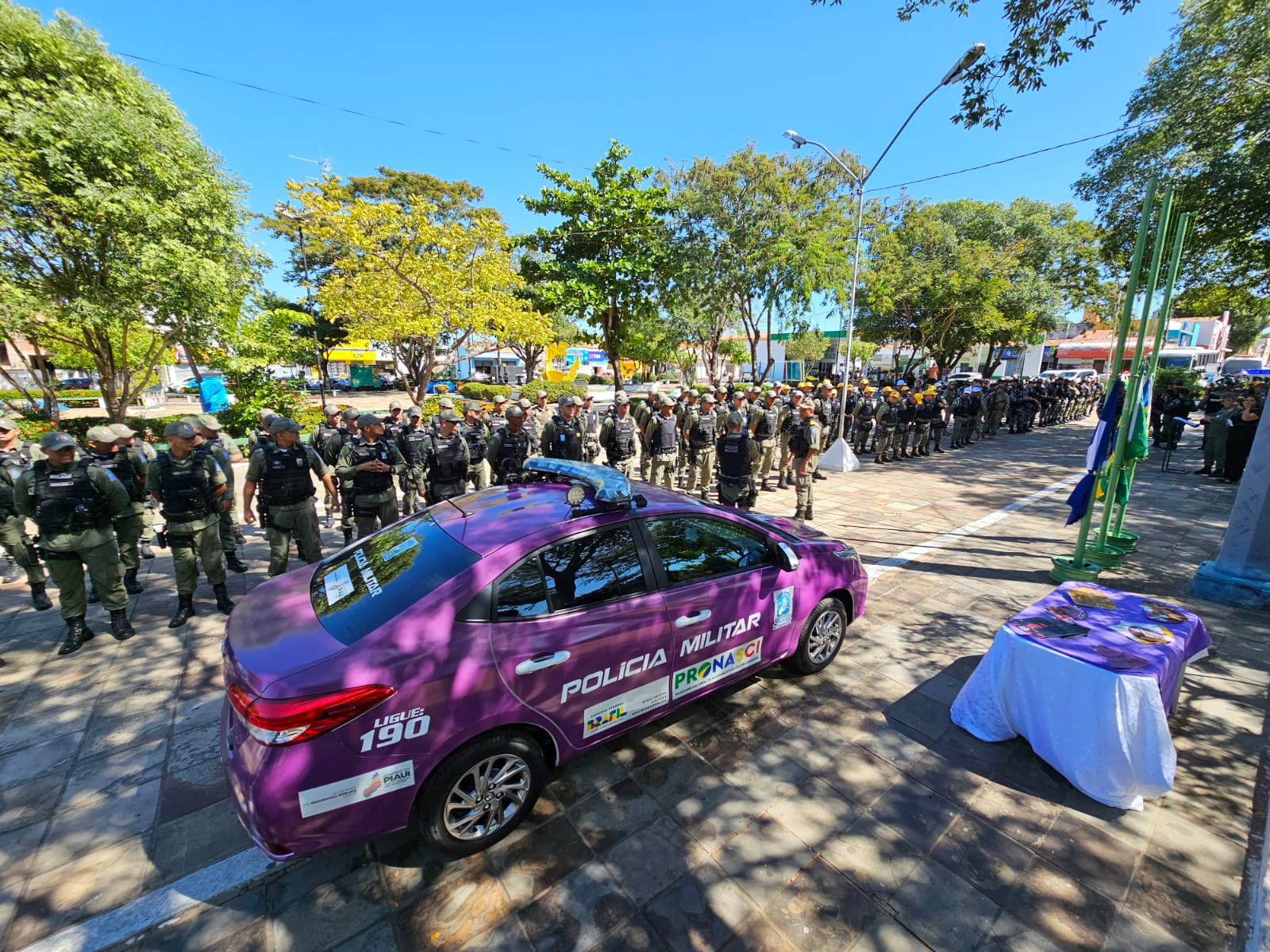 Polícia Militar implanta base da Patrulha Maria da Penha em Piripiri e realiza entrega de viatura
