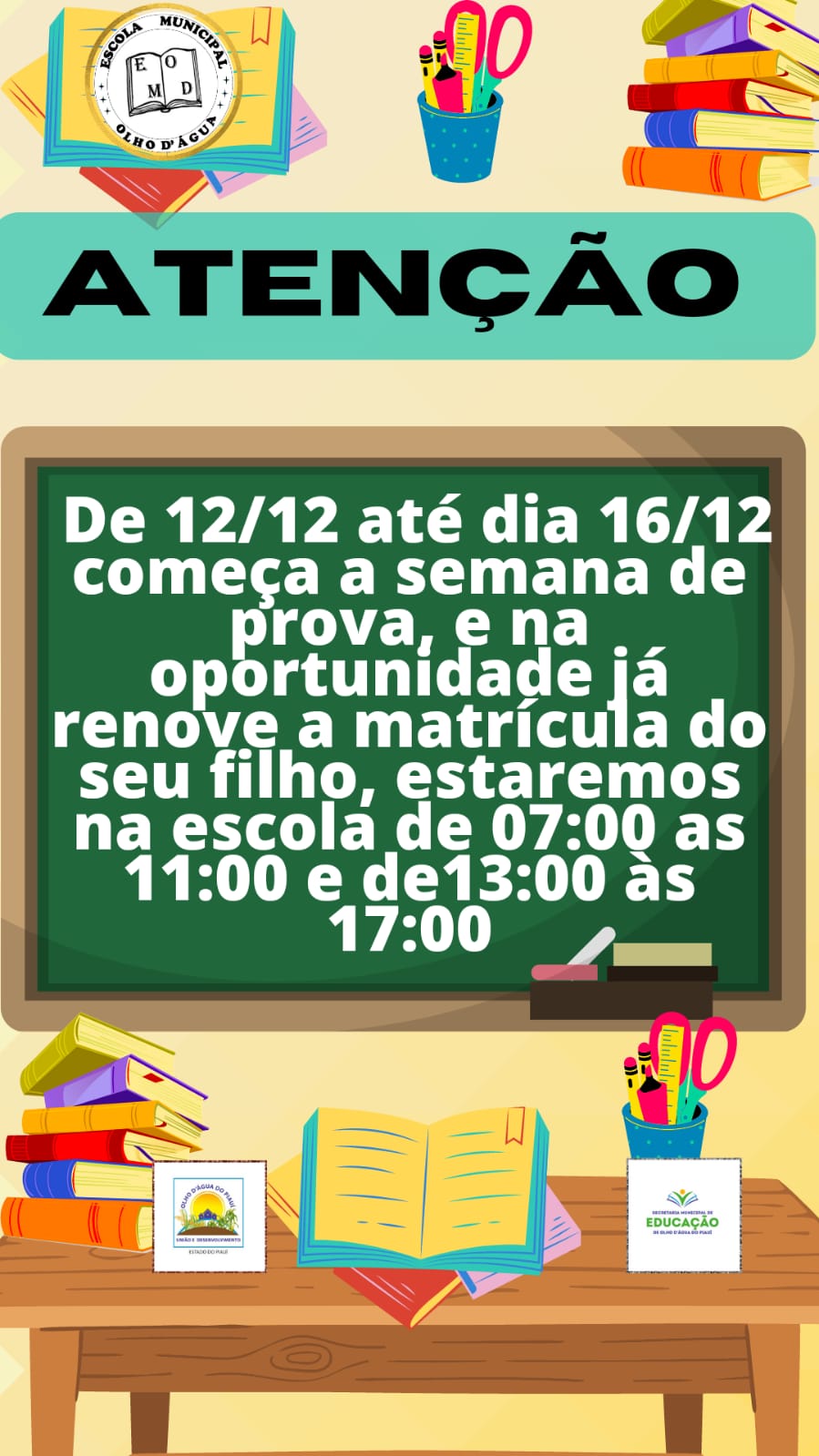Olho D'água do Piauí dá início às matrículas escolares