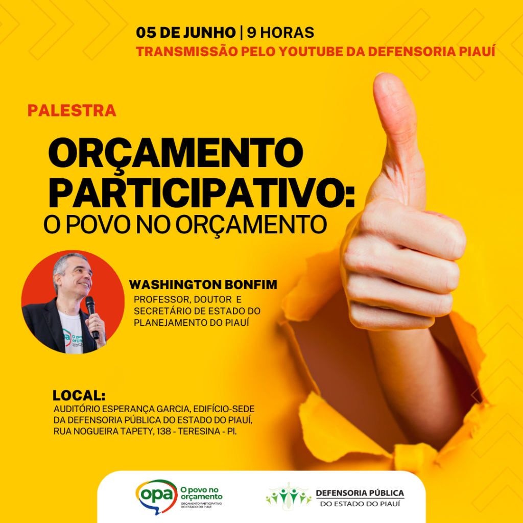 Defensoria Pública realiza palestra sobre Orçamento Participativo na segunda (5)