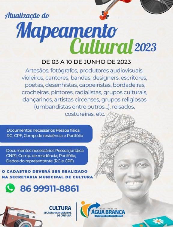 Prefeitura de Água Branca realiza atualização do mapeamento cultural de 2023 – Prefeitura Municipal de Água Branca – PI