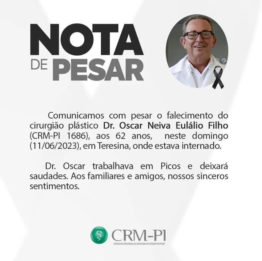 Morre o cirurgião plástico Dr. Oscar, aos 62 anos, em Teresina