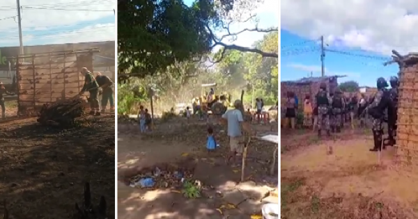 Famílias têm casas destruídas durante ordem de despejo na zona Leste de Teresina